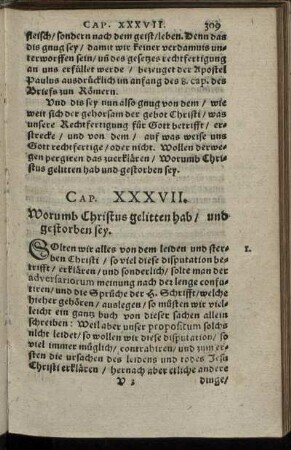 Cap. XXXVII. Worumb Christus gelitten hab, und gestorben sey.