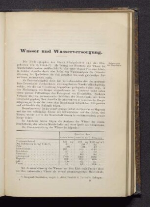 Wasser uns Wasserversorgung