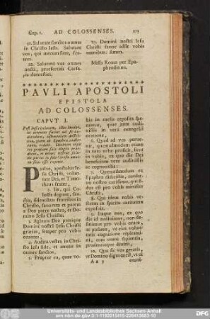 Pauli Apostoli Epistola Ad Colossenses.