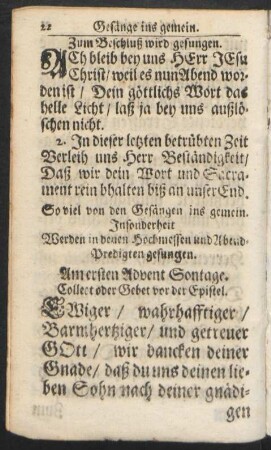 Am ersten Advent Sontage - Am 4. Advent.