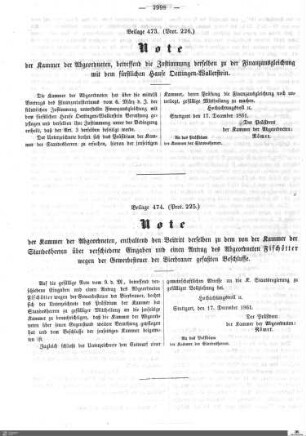 Beilagen zu Protokoll, 226. Sitzung