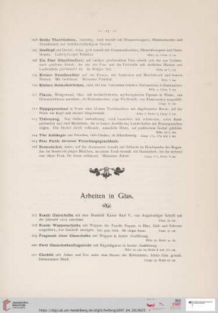 Arbeiten in Glas (Nr. 217 - 253)