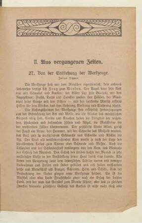 II. Aus vergangenen Zeiten