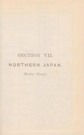 Section VII. Northern Japan. Routes 68-76