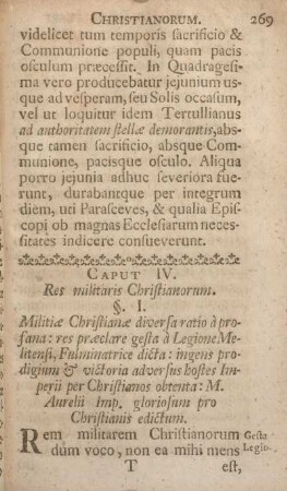Caput IV. Res militaris Christianorum.