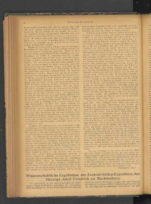 Wissenschaftliche Ergebnisse der Zentral-Afrika-Expedition des Herzogs Adolf Friedrich zu Mecklenburg.