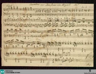 Don Giovanni. Excerpts. Arr - Don Mus.Ms. 1388 : pf; KV 527