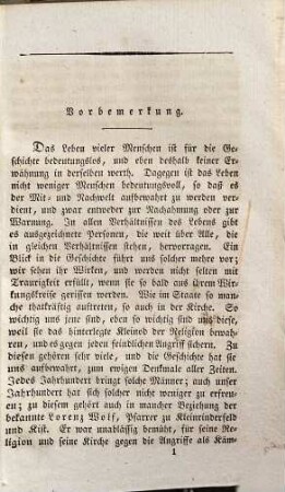 Lorenz Wolf, Pfarrer zu Kleinrinderfeld, nach seinem Leben und Wirken geschildert
