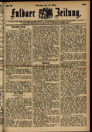 Ausgabe vom Dienstag, den 15. Mai 1888.