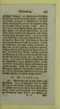 IV. Wirtemberg