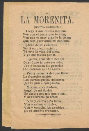 La Morenita. : (Nueva canción)
