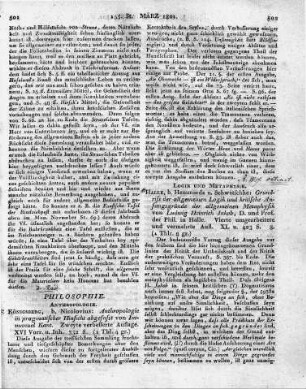 Königsberg, b. Nicolovius: Anthropologie in pragmatischer Hinsicht abgefasst von Immanuel Kant. Zweyte verbesserte Auflage. XVI Vorr. u. Inh. 332 S.