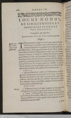 Locus Nonus, De Similitudine Et Discrimine Veteris Et Novi Testamenti