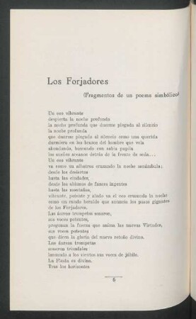 Los Forjadores : (Fragmentos de un poema simbólico)