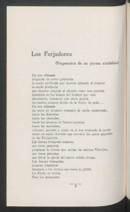 Los Forjadores : (Fragmentos de un poema simbólico)