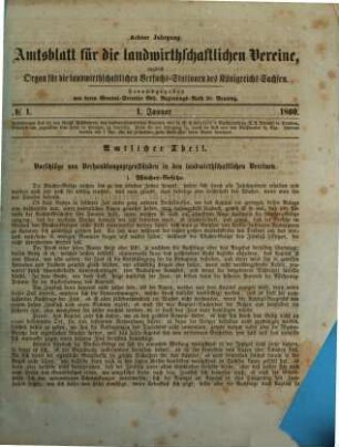 Amtsblatt für die landwirthschaftlichen Vereine : zugl. Organ für die Landwirthschaftlichen Versuchsanstalten des Königsreiches Sachsen. 8, 8. 1860