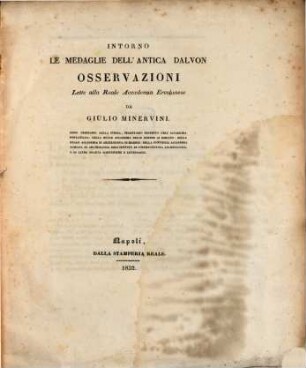 Intorno le medaglie dell'antica Dalvon osservazioni
