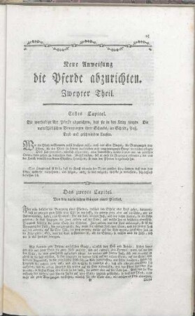 Das zweyte Capitel. Von den natürlichen Gängen eines Pferdes.