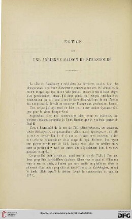 2.Ser. 10.1876/78: Notice sur une ancienne maison de Strasbourg