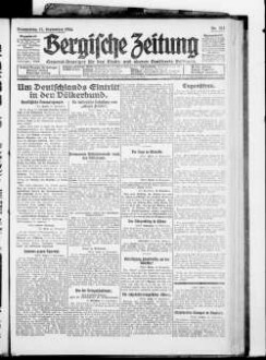 Bergische Zeitung. 1922-1935