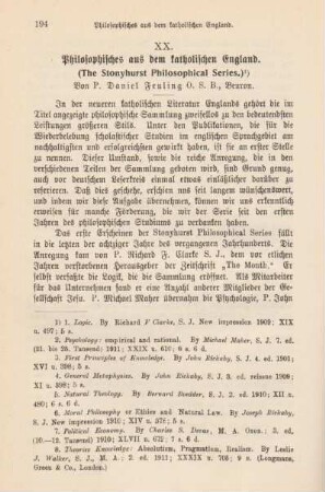 194-202 Philosophisches aus dem katholischen England : the Stonyhurst Philosophical Series