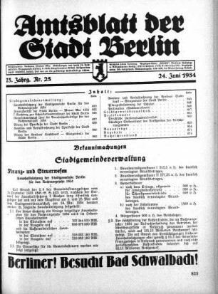 1934,25: Nr. 25, 24. Juni 1934