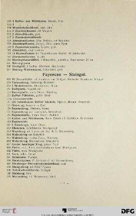 Fayencen - Steingut (Nr. 168-197)