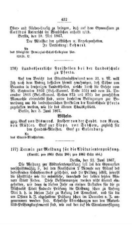 Termin zur Meldung für die Abiturientenprüfung : [III. Gymnasien und Real-Schulen]