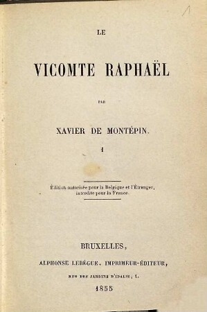 Le Vicomte Raphaël, 1
