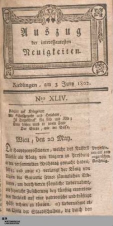 Auszug der interessantesten Neuigkeiten