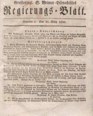 Nr. 5 : 21. März 1820