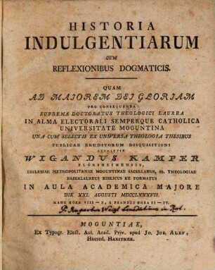 Historia Indulgentiarum Cum Reflexionibus Dogmaticis