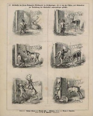 Erlebisse des Herrn Viehmalers Brüllpemsel im Hirschzwinger, als er von der Ochsen- und Kuhmalerei zur Darstellung des Edelwildes emporzusteigen gedachte"