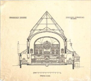 Dolmetsch, Heinrich; Stuttgart; Markuskirche - Chor (Ansicht m. Querschnitt)