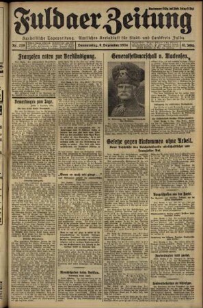 Erste Ausgabe vom Donnerstag, den 06. Dezember 1934.