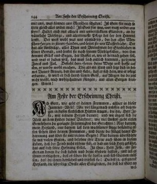 Am Feste der Erscheinung Christi. - Am ersten Sonntage nach Epiphanias.