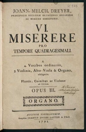 1-52, VI. Miserere. Opus III. Organo.