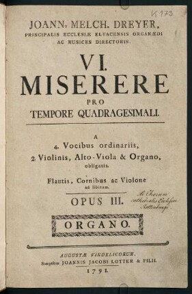 1-52, VI. Miserere. Opus III. Organo.