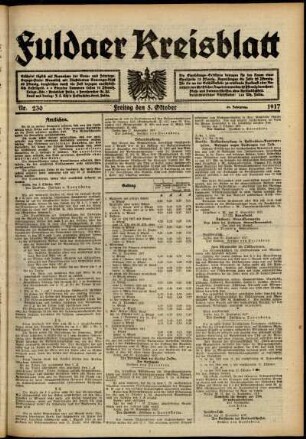 Ausgabe vom Freitag, den 05. Oktober 1917.
