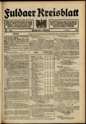 Ausgabe vom Freitag, den 05. Oktober 1917.