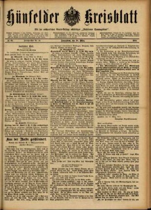 Ausgabe vom Samstag, den 28. März 1914.