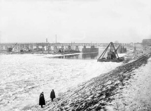 Bau der alten Kanalbrücke Minden/MLK