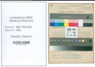 Entnazifizierung Heinrich Greulich , geb. 04.05.1903 (Lehrer)