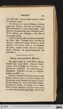 Anzeige eines sonderbaren Plagiats