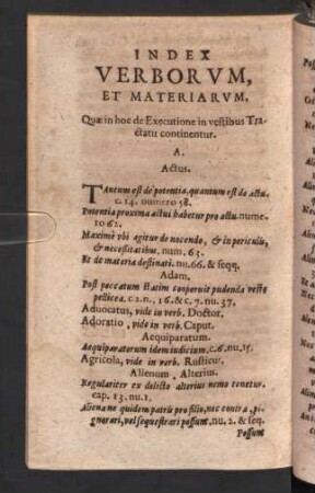 Index verborum, et materiarum.