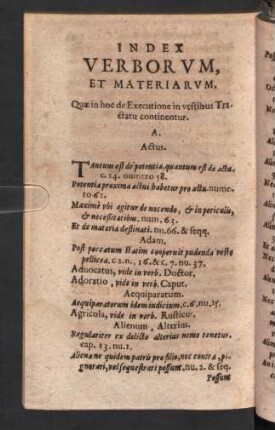 Index verborum, et materiarum.
