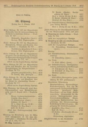 59. Sitzung, Freitag den 3. Oktober 1919