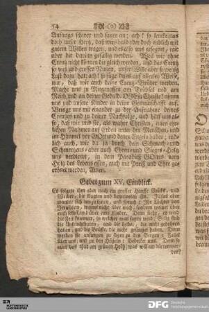 Gebet zum XV. Einblick.