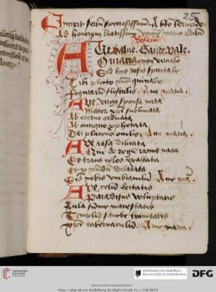 (Nachtrag 15. Jh.) Crinale BMV