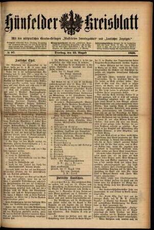 Ausgabe vom Dienstag, den 23. August 1898.